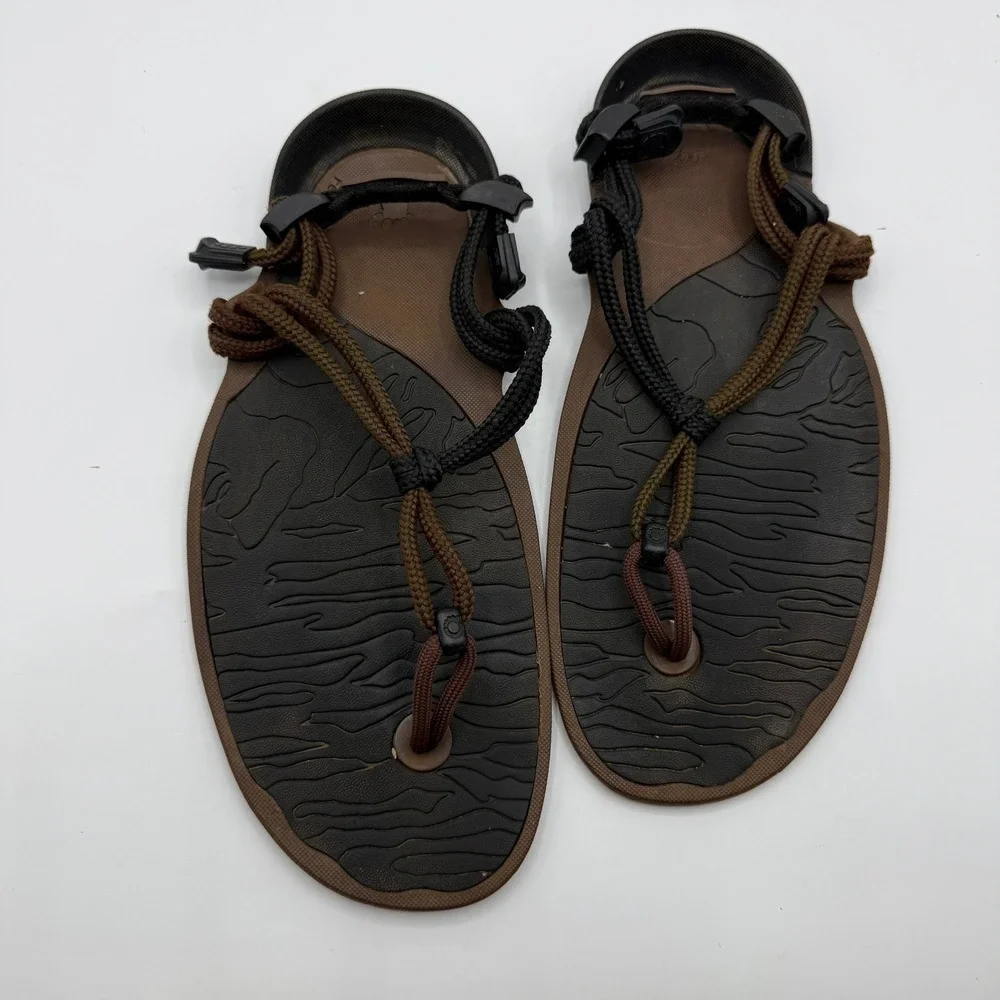 Xero Shoes Cloud Barefoot Sandals Men 6 Women 7 Brown Black Minimalist Zero Drop